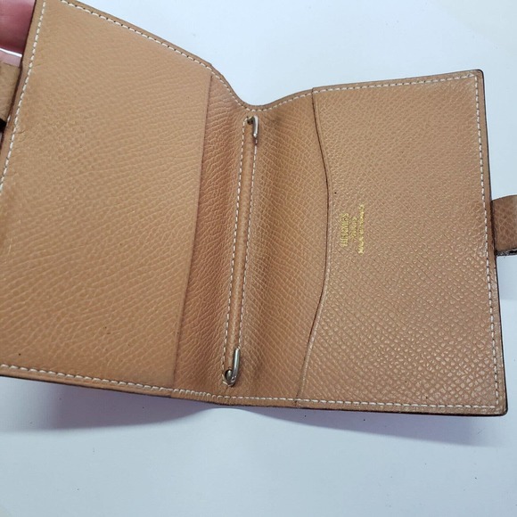 HERMES Agenda Mini Small Veau Epsom Tan Brown Leather Notebook Cover Authentic - Picture 3 of 9